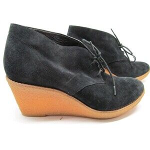 Cole Haan Halley  Black Suede Wedge Ankle Booties Womens Size US 11 B